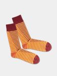 - Socken in Orange mit Streifen Motiv/Muster