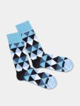 - Socken in Blau mit Geometrisch Motiv/Muster