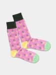 - Socken in Violett mit Früchte Motiv/Muster