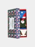 - Socken-Geschenkbox in Blau Grün Rot mit Weihnachten Motiv/Muster