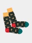 - Socken in Grün  mit Hund  Motiv/Muster