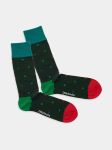 - Socken in Grün  mit Punkte Motiv/Muster