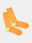 - Socken in Orange mit Punkte Motiv/Muster