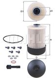 MAHLE ORIGINAL Kraftstofffilter KX 338/22D Leitungsfilter,Spritfilter MERCEDES-BENZ,OPEL,RENAULT,VITO Tourer (W447),VITO Kasten (W447)