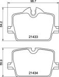 BREMBO Bremsbelagsatz, Scheibenbremse hinten rechts links mit Zubehör für TOYOTA BMW 34206888831 34206888832 04466WAA02 P 06 114