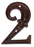 Hausnummer Zahl 2 Zwei Antik-Stil Gusseisen H12cm