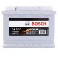 Bosch Starterbatterie S5 005 63Ah 610A 12V Renault: Clio II Vw: Golf IV, Golf VI, Golf V, Caddy I 0092S50050