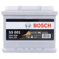 Bosch Starterbatterie S5 001 52Ah 520A 12V Citroën: C3 II Nissan: Micra III Renault: Clio II, Twingo I Vw: Golf VII