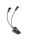K&M 12244 Notenpultleuchte/Leseleuchte Double 2 LED Flex, inkl. Batterien