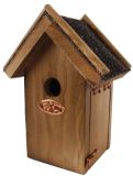 Vogelhaus für Zaunkönige Nistkasten Holz mit Bitumendach 23cm