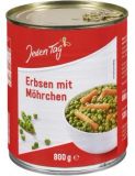 Jeden Tag Erbsen mit Möhren sehr fein