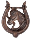 Türklopfer Hufeisen Pferd Nostalgie Gusseisen Antik-Braun