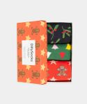- Socken-Geschenkbox in Rot Grün Schwarz mit Weihnachten Motiv/Muster