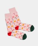- Socken in Rosa mit Weihnachten Motiv/Muster