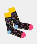 - Socken in Schwarz mit Geometrisch Motiv/Muster