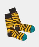 - Socken in Gelb mit Tier Katze Motiv/Muster