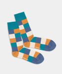 - Socken in Blau mit Karo Motiv/Muster