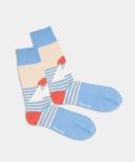 - Socken in Weiss mit Geometrisch Motiv/Muster