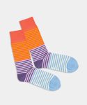 - Socken in Violett mit Streifen Motiv/Muster