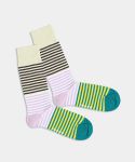 - Socken in Weiss mit Streifen Motiv/Muster