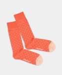 - Socken in Orange mit Punkte Motiv/Muster