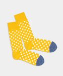 - Socken in Gelb mit Punkte Motiv/Muster