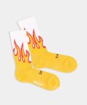 - Socken in Gelb Weissmit Motiv/Muster
