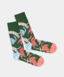 - Socken in Grün mit Tier Katze Motiv/Muster