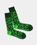 - Socken in Grün mit Peace Motiv/Muster
