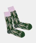 - Socken in Grün mit Pflanze Blätter Motiv/Muster