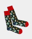 - Socken in Grün mit Weihnachten Motiv/Muster