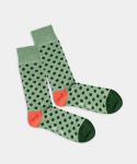 - Socken in Grün mit Punkte Motiv/Muster