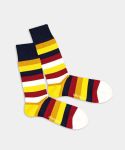 - Socken in Gelb Braun mit Streifen Motiv/Muster