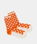 - Damensocken in Orange mit Geometrisch Motiv/Muster