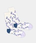- Socken in Weiss mit Blumen Motiv/Muster