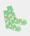 - Socken in Grün mit Essen Motiv/Muster