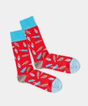 - Socken in Rot mit Essen Motiv/Muster