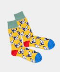 - Socken in Gelb mit Hund Tier Motiv/Muster