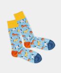 - Socken in Blau mit Tier Pferd Motiv/Muster