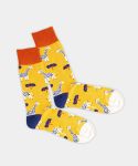 - Socken in Gelb mit Tier Motiv/Muster