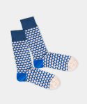 - Socken in Blau mit Dice Geometrisch Motiv/Muster