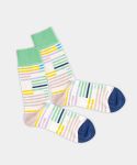 - Socken in Weiss mit Streifen Motiv/Muster