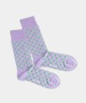 - Socken in Violett mit Punkte Motiv/Muster