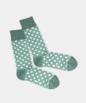 - Socken in Grün mit Punkte Motiv/Muster
