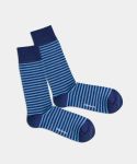 - Socken in Blau mit Streifen Motiv/Muster