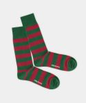 - Socken in Rot Grün mit Streifen Motiv/Muster