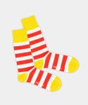 - Socken in Rot Weiss mit Streifen Motiv/Muster