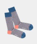 - Socken in Blau mit Dice Geometrisch Motiv/Muster