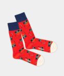 - Socken in Rot mit Ferien Motiv/Muster