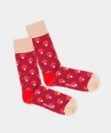 - Socken in Rot mit Pflanze Motiv/Muster